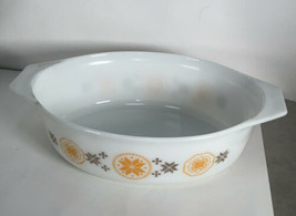 Vintage PYREX 045 2 1/2 Quart Oval Casserole Town Country 1960&#39;s  - £27.49 GBP