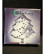 Celebrations Plate Pressed Glass Christmas Tree with Warmest Wishes 7.5 ... - $20.59 CAD