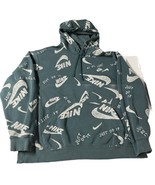 NIKE Graphic Print Pullover Green Hooded Sweatshirt Hoodie Men&#39;s Size XL - $442.30 MXN