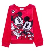 MSRP $38 Little Girls Minnie and Mickey Cozy Pullover Sweatshirt Red Size 5 - $25.74