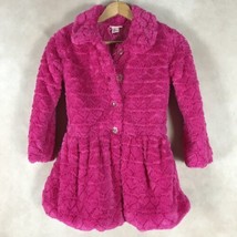 Juicy Couture Kids Girl&#39;s Faux-Fur Hot Pink Button-Up Jacket 8-10 - £17.35 GBP