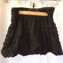 Gorgeous Vintage Tara Jarmon Black Roses Bubble Mini Skirt Rave Size S New - £39.50 GBP