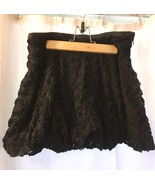 Gorgeous Vintage Tara Jarmon Black Roses Bubble Mini Skirt Rave Size S New - $50.00
