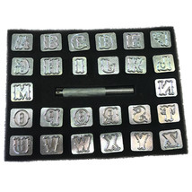 Alphabet printing tool Carving Leather Art Alphabet Set Letters Stamp Handm - £41.32 GBP