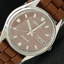 VINTAGE SEIKO AUTOMATIC 6319A JAPAN MENS DAY/DATE BROWN WATCH 621e-a415944 - $38.00
