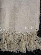 antique EXQUISITE DAMASK LINEN TOWEL off-white GRAPES PATTERN unused DRA... - $222.70