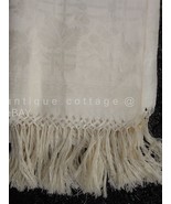 antique EXQUISITE DAMASK LINEN TOWEL off-white GRAPES PATTERN unused DRA... - £174.76 GBP