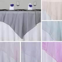 6 X Sheer Organza 72X72&quot;&quot; Square Table Overlays Toppers Wedding Party Linens Sal - £44.07 GBP