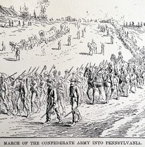 Confederate Army Marches Into Pennsylvania 1882 Victorian Military Art D... - $373.29 MXN