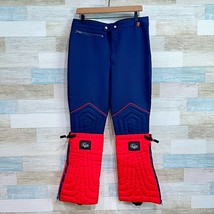 Roffe Skiwear Vintage Snowpants Blue Red Wool Blend Snowboard Ski Mens 32 - $89.09