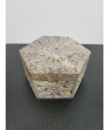Vintage Ornate Handcrafted Stone Carved Trinket Box-Flowers Set Of 3 - $35.26 CAD