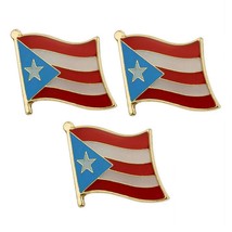 3 Puerto Rico Flag Pins 0.5&quot; Puerto Rican Lapel Pin Hat Tie Tack Badge Lot Set - £7.44 GBP