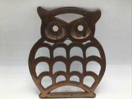 Trivet Owl Copper Bird Hot Plate Wall Hanging Footed Farmhouse Metal Vin... - $24.49
