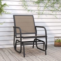 vidaXL Garden Glider Chair Brown Textilene, Steel Medium - $3,466.92 MXN