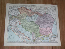 1935 Vintage Map Of Yugoslavia Romania Bulgaria Hungary Czechoslovakia Poland - £22.34 GBP