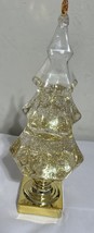 14&quot; Gold Lighted Swirling Glitter Tree Water Lantern Missing Some Water At Top - £38.93 GBP