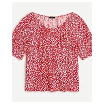 J.Crew Scoop neck Loose Top floral print Red Spring Summer Blouse, Size S - £23.19 GBP