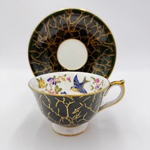Aynsley Bone China Pembroke Pattern English Dark Green Floral Bird Crack... - $135.00