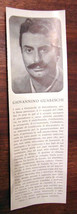 Rare Vintage Photo Giovannino Guareschi Biography Mini Poster Bookmark -... - $13.04