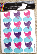 Brother Sister Design Studio Envelope Seals - Pink &amp; Purple Mermaid Tails in H2O - £1.17 GBP
