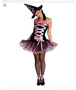 Adult Women Halloween Costume, PINK WITCHY LA BOUF TUTU SKIRT &amp; HAT,size... - £19.89 GBP