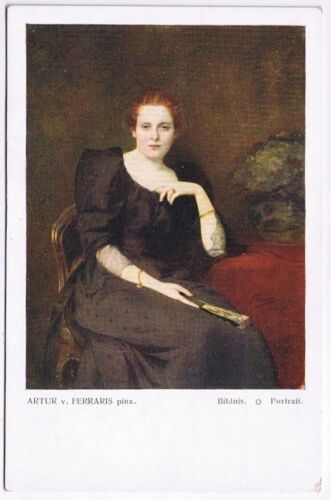 Primary image for Art Postcard Artur V Ferraris Bildnis Portrait Red Headed Woman