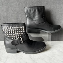 Steve Madden Outtlaww Black Leather Studded Harness Ankle Boot-Women&#39;s S... - $33.20