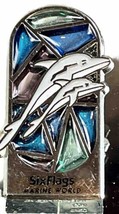 Six Flags Discovery Cove Dolphin Stained Glass Lapel Pin - NOS ! - £9.37 GBP