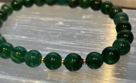 51.05cts Exquisite Natural EMERALD 14ct gold filled Bracelet 6.5mm - $120.22