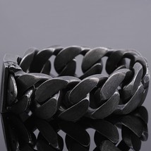 Heavy Hand Bracelet Men Vintage Black Stainless Steel Mens Bracelets With Belt B - £36.94 GBP