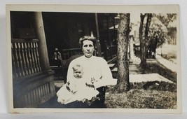 Rppc Lovely Woman or Grandmother with Sweet Baby on Front Lawn Postcard S7 - £5.54 GBP