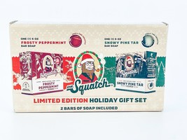 Dr Squatch Limited Ed Holiday Soap Gift Set Frosty Peppermint Snowy Pine Tar 2pk - £21.66 GBP