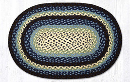 Earth Rugs C-312 Blueberry Cream Oval Braided Rug 20&quot; x 30&quot; - £31.06 GBP