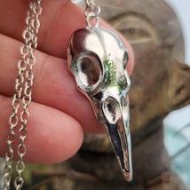 Raven Skull Necklace Pendant Silver Plated Norse Pagan Witch Wiccan Jewellery - £6.51 GBP