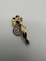 Antique VAN DELL 12k Gold Filled Flower Brooch 3.6cm BB1 - $16.83