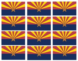 Arizona State AZ Flags Vinyl Stickers 12 Pack 2&quot; - £3.92 GBP