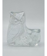 Viking Glass Vintage Clear Crystal Owl Paperweight - $1,118.34 MXN