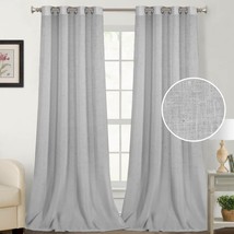 Natural Linen Blended Curtains Window Treatments Panels, Dove, 52&quot; W X 108&quot; L - £44.75 GBP