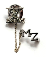 Chi Omega Sorority Sterling Skull Owl PBTHΣ Pearl Pin Chain Mu Zeta Guar... - €85,39 EUR