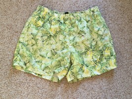 NWOT JUST CAVALLI Mens XL 52 Floral BeachWear Green Yellow White SwimSui... - $64.99