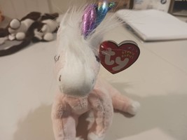 Ty Beanie Babies Charmer The Pink And White Mystical Unicorn With Irides... - £14.15 GBP