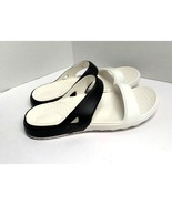 Spenco Womens Size 11 White Black Fusion Slide Slip On Sandal Shoes - £18.50 GBP