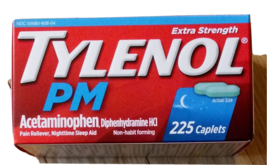 Tylenol PM Acetaminophen Diphenhydramine HCI Night Sleep Aid Caplets EXP... - $544.91 MXN