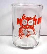 Clear round shot glass HOOTERS orange OWL logo - £6.99 GBP