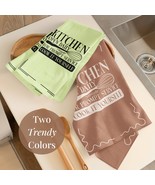 Kitchen Open Daily Tea Towel Trendy Lime Cream Bran Brown 2025 Spring Su... - $416.85 MXN