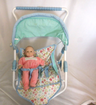 American Girl Double Doll Stroller Bitty Baby Twins Canopy Folding + Bit... - £54.21 GBP