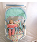 American Girl Double Doll Stroller Bitty Baby Twins Canopy Folding + Bit... - £54.51 GBP