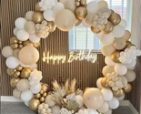 156 PCS Great stretch White &amp; Gold Recyclable balloons for Baby Shower &amp;... - $19.79