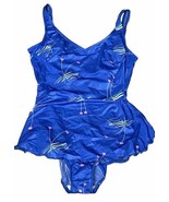 Vintage 80’S louisa brooks Azul Eléctrico con Falda one piece Baño Suit ... - £14.69 GBP