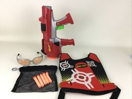 Nerf Dart Tag Hyperfire Blaster Gun Red Vest Glasses Soft Foam Darts 200... - £27.33 GBP